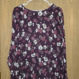 Lane Bryant Purple and White Floral Top